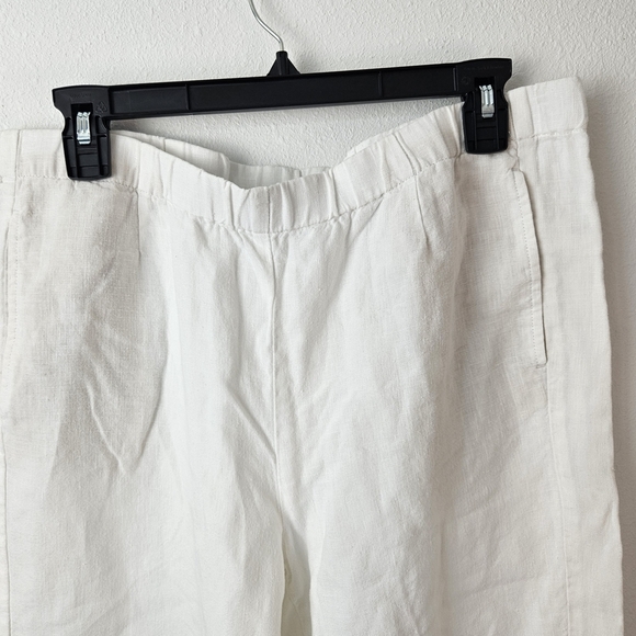 J Jill Love Linen 100% Linen Cropped Pants Size Medium White - Picture 3 of 8